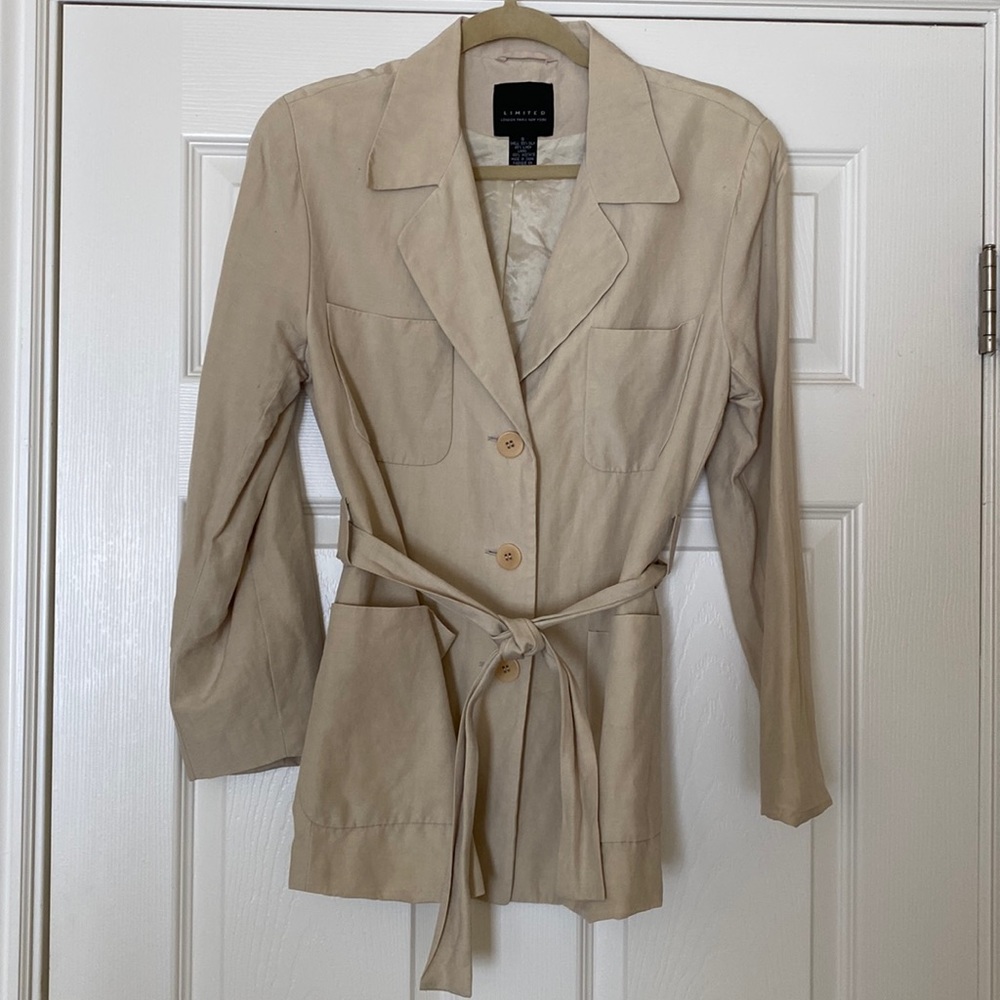 The Limited Beige Tie-Waist Blazer Jacket